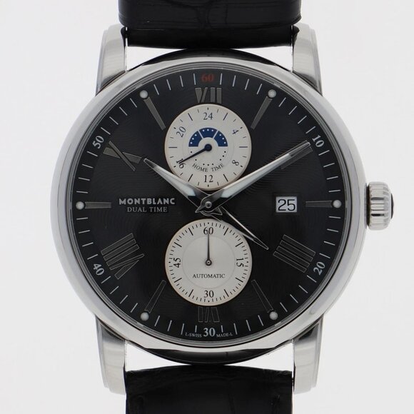 MONTBLANC Watches 7393-PLLH3J8BL1 Stainless Steel/leather Mechanical Automatic - Picture 1 of 10